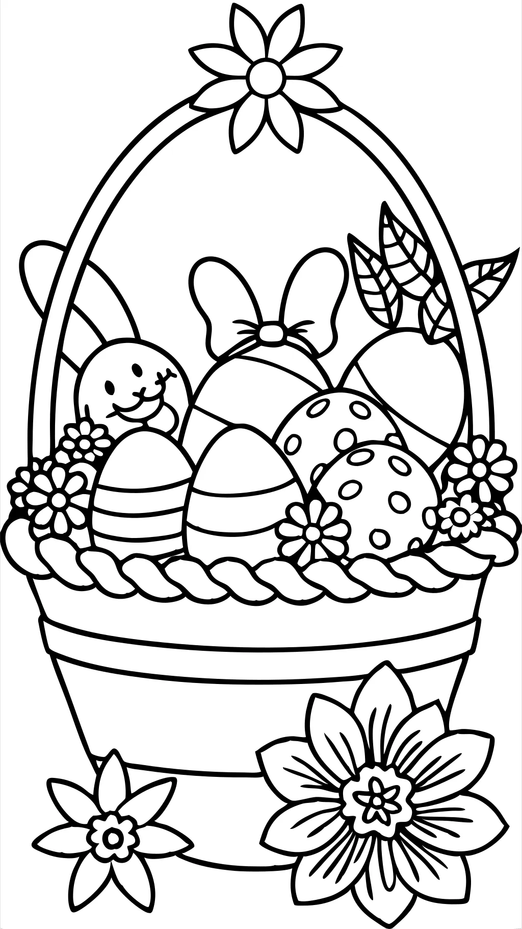 coloriage de panier de Pâques